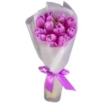 Букет из 11 фиолетовых тюльпанов